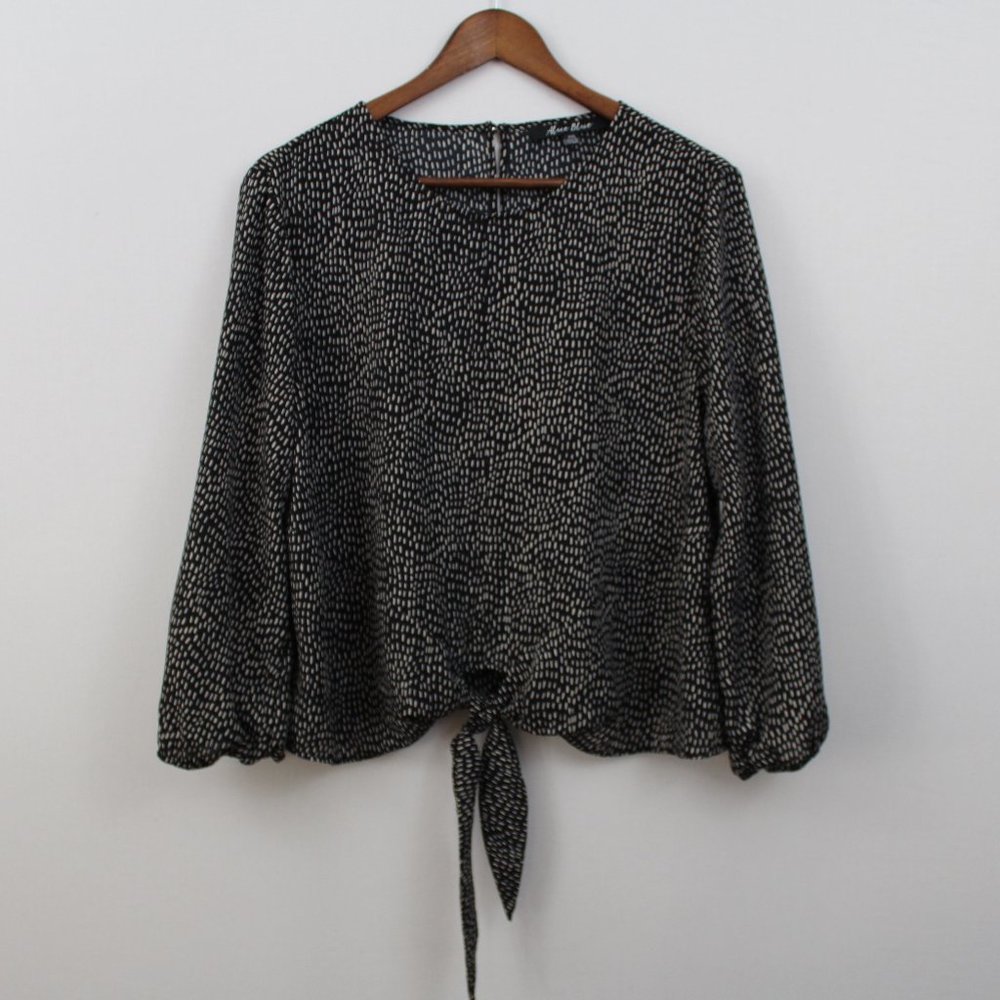 Alice Blue Black & White Long Sleeve Polka Dot Top